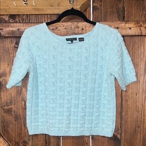 JEANNE PIERRE Light Blue Textured Sweater